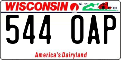WI license plate 544OAP