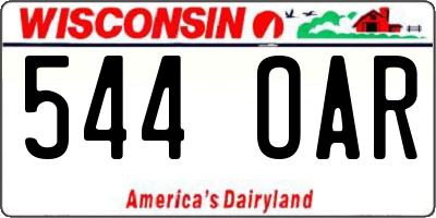 WI license plate 544OAR
