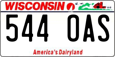 WI license plate 544OAS