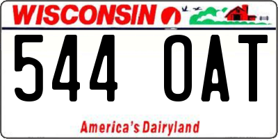 WI license plate 544OAT