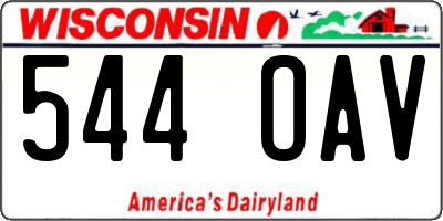 WI license plate 544OAV