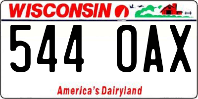 WI license plate 544OAX