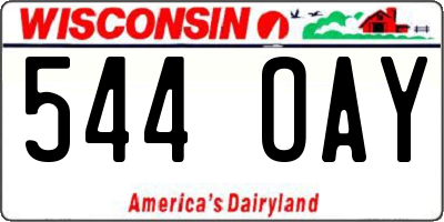 WI license plate 544OAY