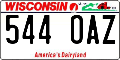 WI license plate 544OAZ