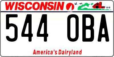 WI license plate 544OBA