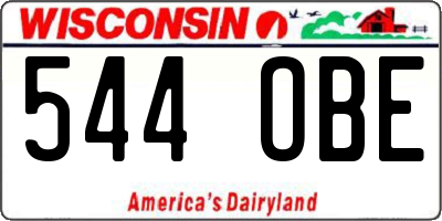 WI license plate 544OBE