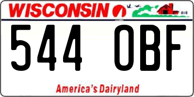 WI license plate 544OBF