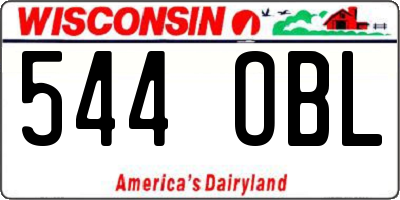 WI license plate 544OBL