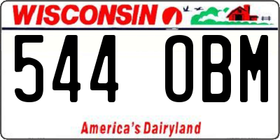 WI license plate 544OBM