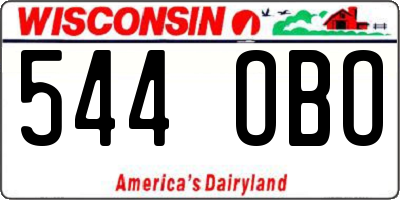 WI license plate 544OBO