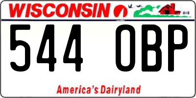 WI license plate 544OBP