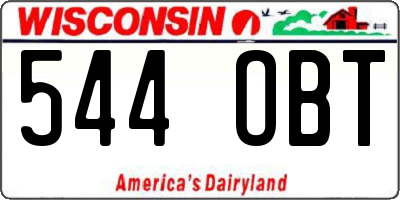WI license plate 544OBT