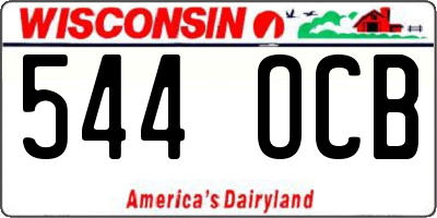 WI license plate 544OCB