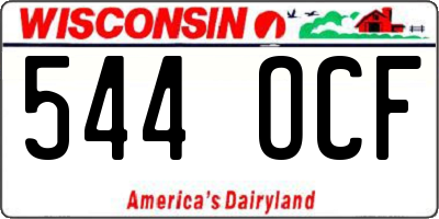 WI license plate 544OCF
