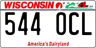 WI license plate 544OCL