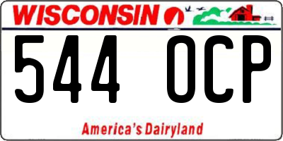 WI license plate 544OCP