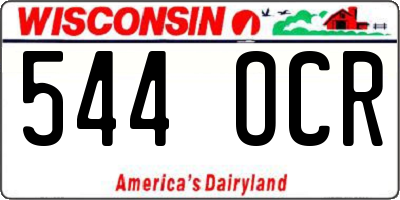 WI license plate 544OCR