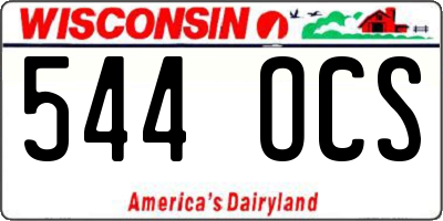 WI license plate 544OCS