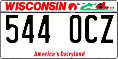 WI license plate 544OCZ