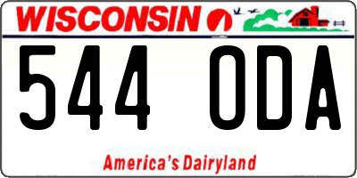 WI license plate 544ODA