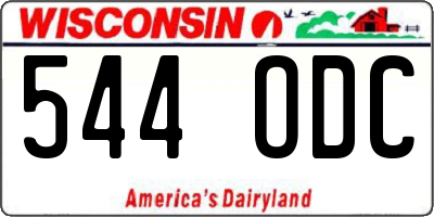 WI license plate 544ODC