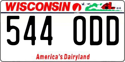WI license plate 544ODD