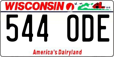 WI license plate 544ODE