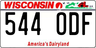 WI license plate 544ODF