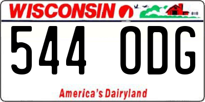 WI license plate 544ODG