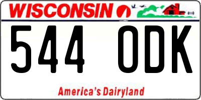 WI license plate 544ODK