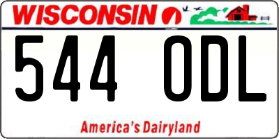 WI license plate 544ODL
