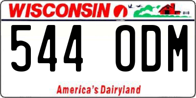 WI license plate 544ODM