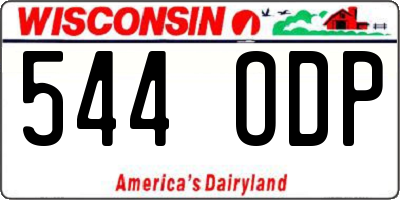WI license plate 544ODP