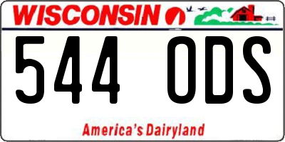 WI license plate 544ODS