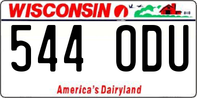 WI license plate 544ODU