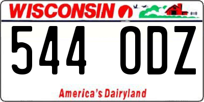 WI license plate 544ODZ