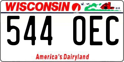 WI license plate 544OEC