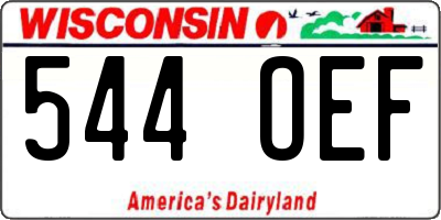 WI license plate 544OEF