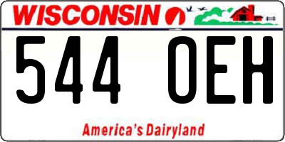 WI license plate 544OEH