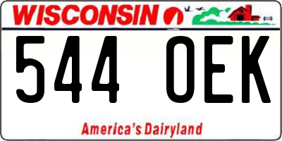 WI license plate 544OEK