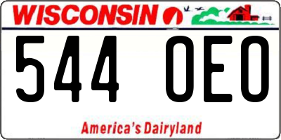 WI license plate 544OEO