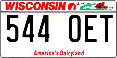 WI license plate 544OET