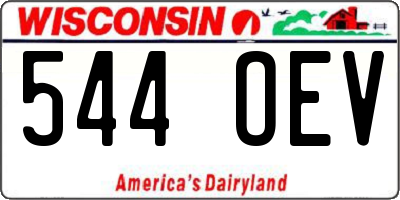 WI license plate 544OEV