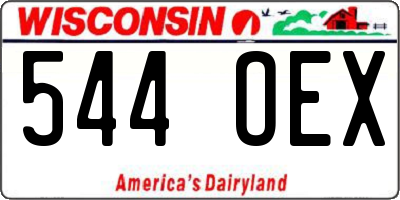 WI license plate 544OEX
