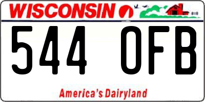 WI license plate 544OFB