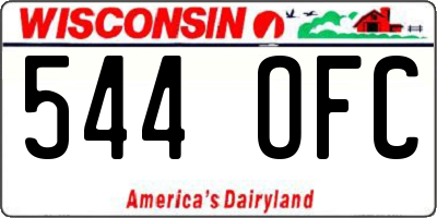 WI license plate 544OFC