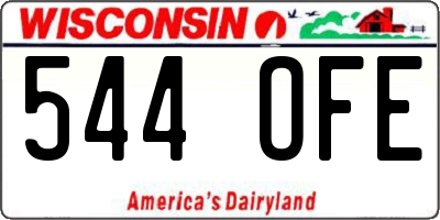 WI license plate 544OFE