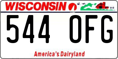 WI license plate 544OFG