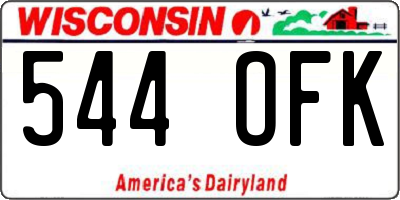 WI license plate 544OFK