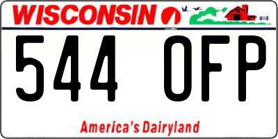 WI license plate 544OFP